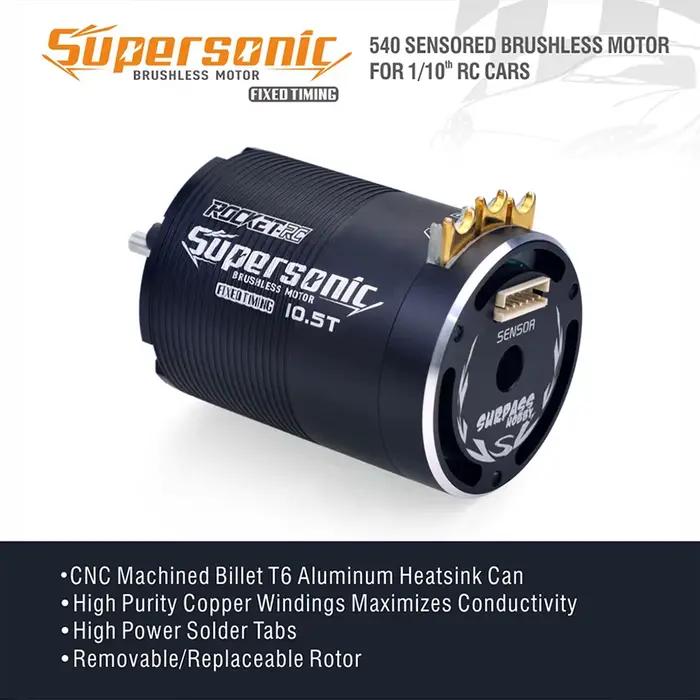 Moteur 540 sans balais à capteur supersonique RC Moto Rocket-RC et Combo ESC 120A pour voiture de course Buggy Truggy tout-terrain 1/10 RC