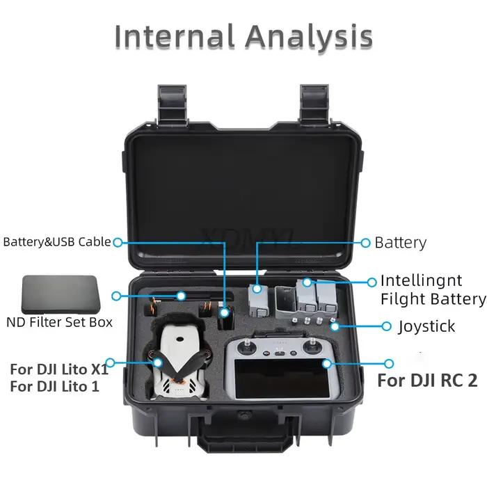 Boîte antidéflagrante DJI Lito X1 DJI Lito 1 RC 2 RC N3 drone étanche coque rigide pour transport et stockage occassions spéciales