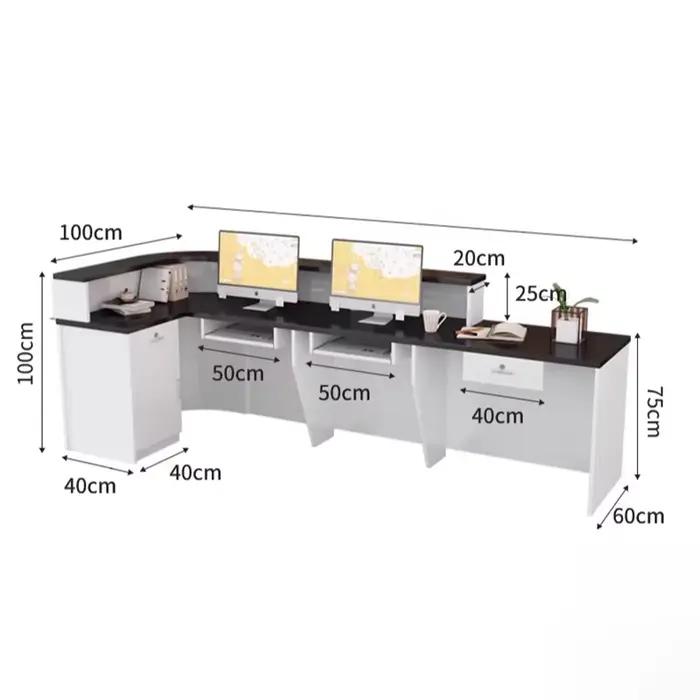 Table de bureau Simple personnalisée, beauté exquise, rangement de luxe, bureau de réception, mode moderne, meubles de bureau Tresen Rezeption