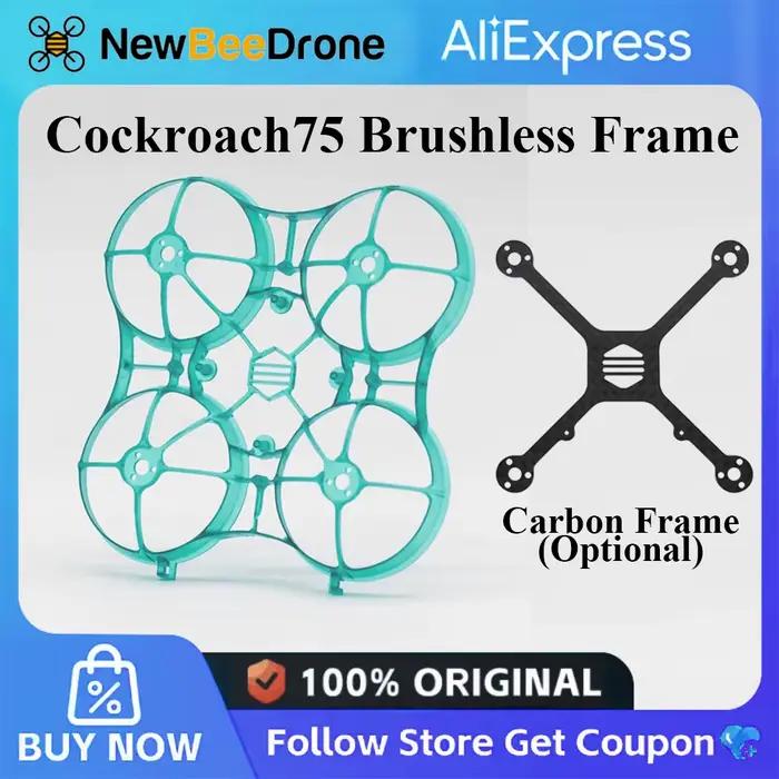 NewBeeDrone 75mm Cockroach75 cadre sans balais couleur rubis/noir/clair/jaune/sarcelle avec ou sans