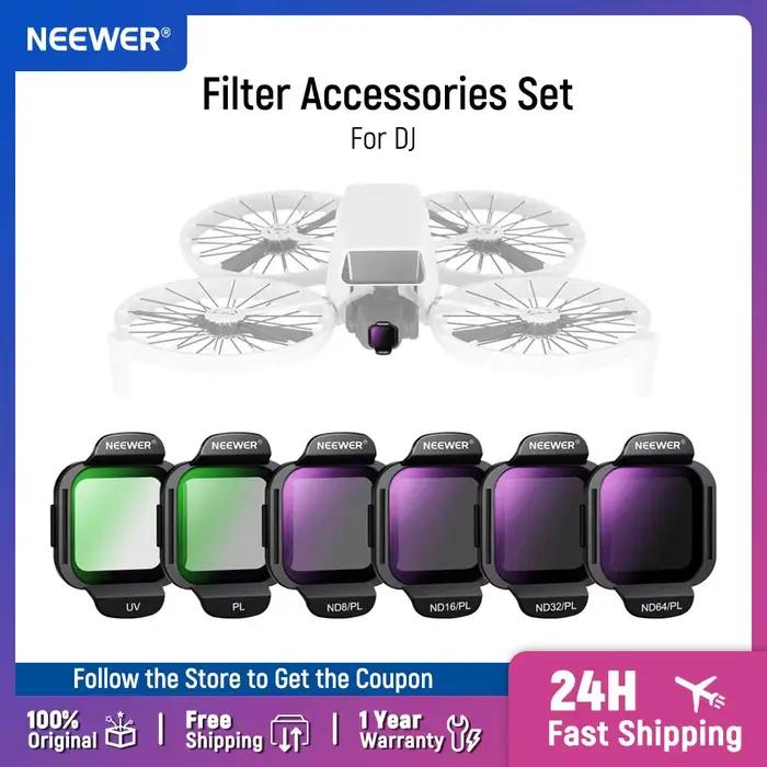 NEEWER – ensemble d'accessoires de filtre ND/PL pour Drone DJI Flip Snap On HD