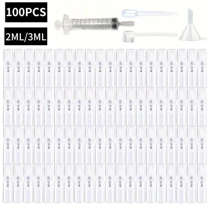 100 flacons pulvérisateurs 2ML/3ML-atomiseur de voyage rechargeable transparent sans odeur et sans BPA, mini-pulvérisateur portable pour parfum et cosmétiques