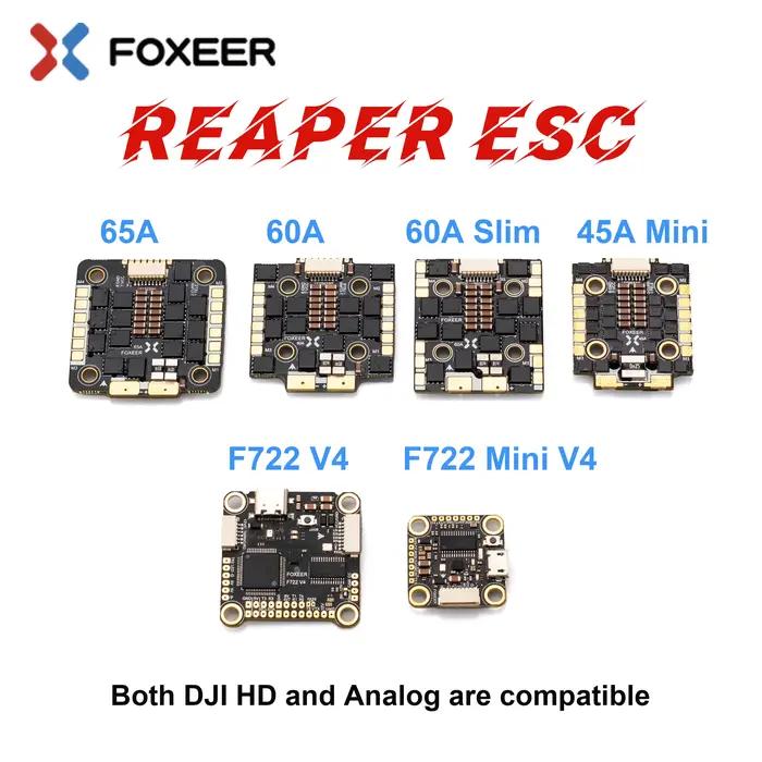 Foxeer Reaper F4 128K 45A 60A 64A 4in1 ESC & F722 V4 ICM42688 contrôleur de vol 3-8S FPV 5-8 pouces cadre pièces de Drone DJI analogique