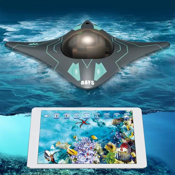 Drone sous-marin avec caméra, bateau télécommandé étanche 6 canaux pour piscines et lacs, jouet pour adultes et enfants, cadeau d'anniversaire