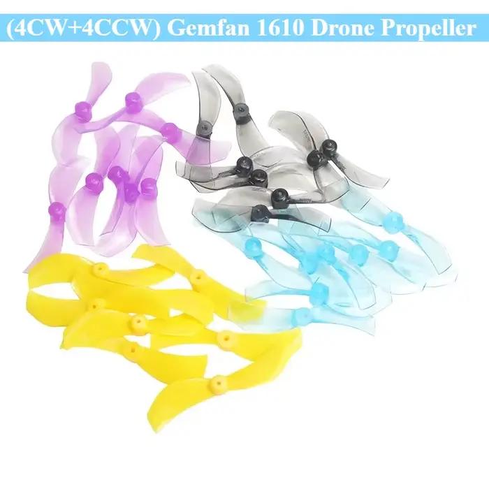 Gemfan 1610 4 paires (4CW + 4CCW) hélice de Drone 1.6x10 40MM 2 pales 1mm 1.5mm pour Drones RC FPV Racing Freestyle remplacement Mobula7