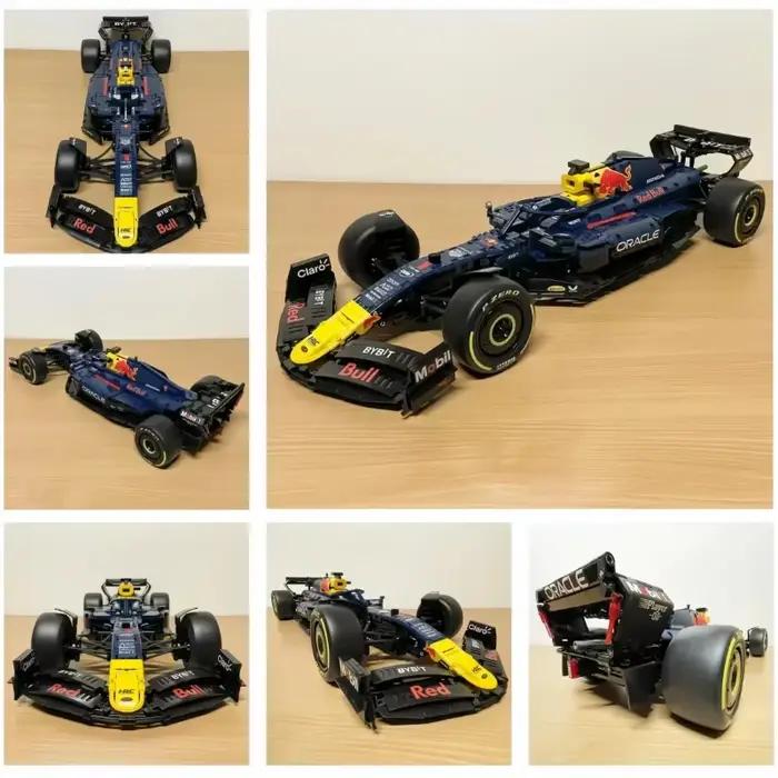 Meilleures ventes 2025 - Modèle de voiture de course Formule 1 Red Bull Team RB20 F1 en blocs de construction assemblés - Jouet pour adultes - Cadeau - Décoration