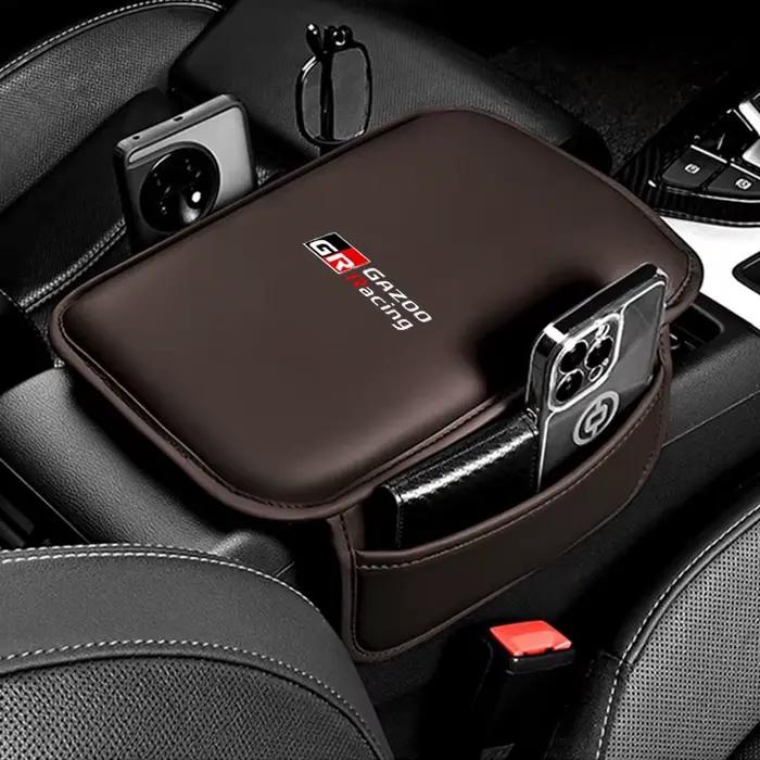 Protecteur de console centrale en cuir, accoudoir de voiture, coussin de boîte d'accoudoir, poche de rangement pour Toyota GR Gazoo Racing Yaris Supra GR86 Corolla