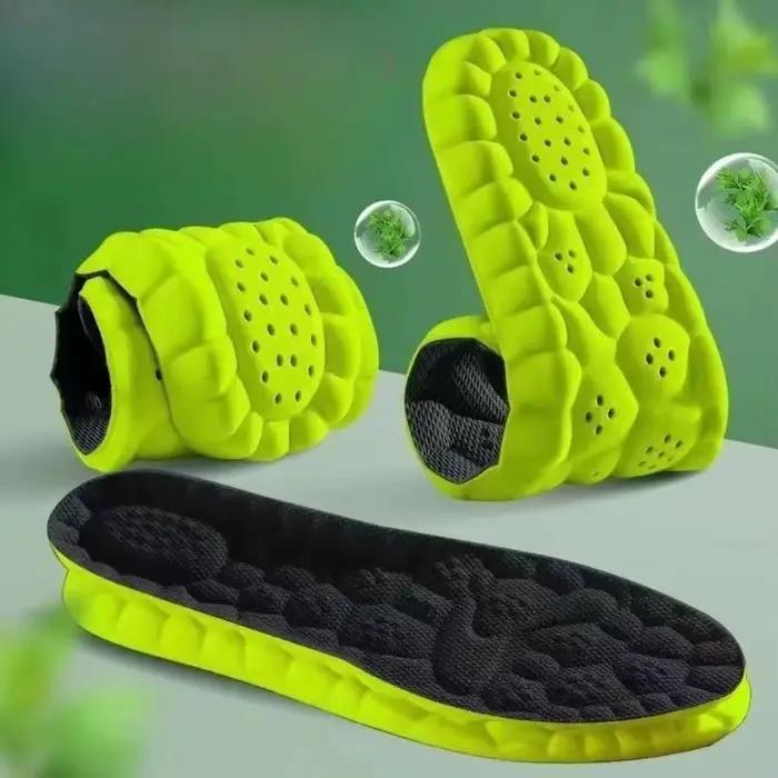 Semelles intérieures sport 4D super douces pour chaussures, coussinets d'absorption des chocs pour les pieds, soutien de la voûte plantaire, inserts orthopédiques pour baskets