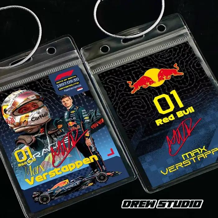 Carte décorative DIY sur le thème de la course F1 (Max Verstappen, Russell, Leclerc, Hamilton) – Souvenir de sport automobile pour les passionnés de F1 du monde entier