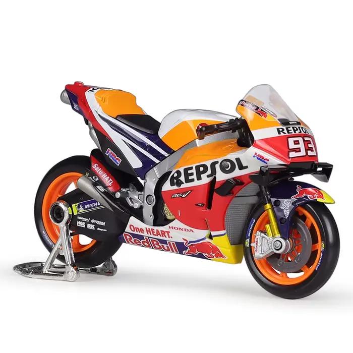Maisto 1:18 Honda Rc213v Voiture de course 2021 moto Gp # 44 # Modèle de moto en alliage d'imitation de course, jouet fini, Collection cadeau, 93