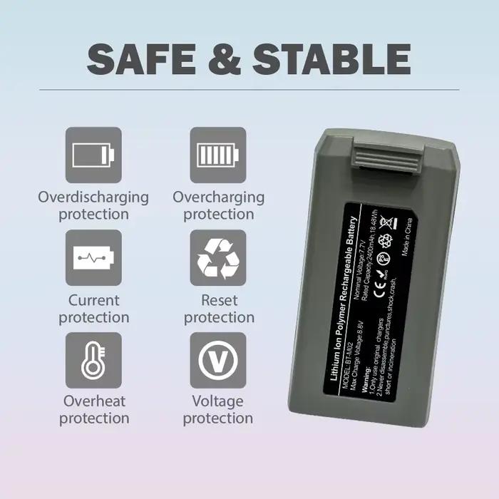 Batterie rechargeable ou hub de charge pour drone DJI MINI 2 2SE 4K SE 2400mAh