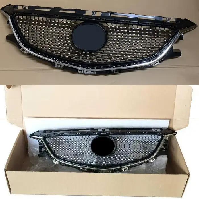 Grille de calandre de course pour Mazda 6 Atenza GJ GL 2014 2015 2016, grille avant ABS diamantée, grille de pare-chocs supérieure, grille de radiateur
