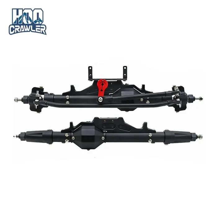 Essieu avant et arrière complet en aluminium CNC avec support Servo de biellette de direction pour 1/10 RC chenille axiale Wraith 90018 RR10 Capra 1.9 UTB