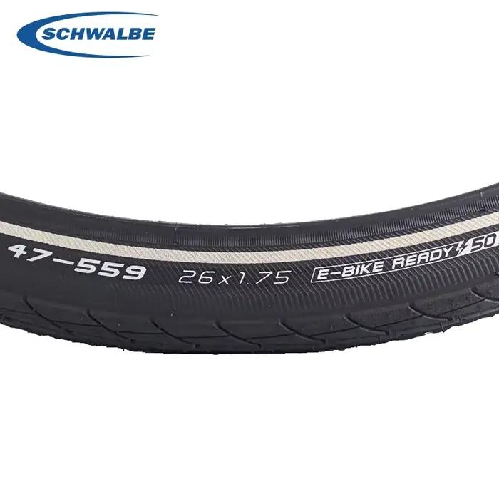 Pneus de vélo SCHWALBE Original MARATHON PLUS 26x1.75 pour route et VTT, 7 niveaux SmartGuard, noirs, réfléchissants, pièces de vélo