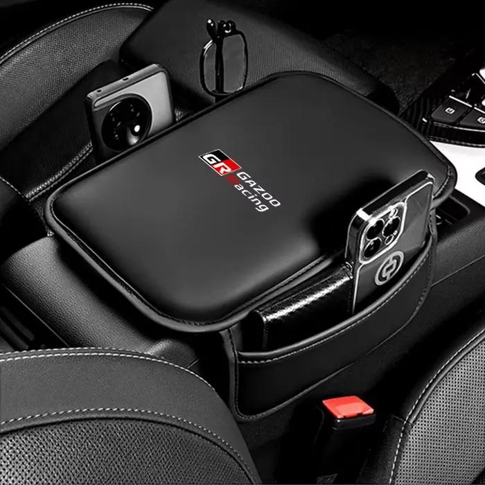 Protecteur de console centrale en cuir, accoudoir de voiture, coussin de boîte d'accoudoir, poche de rangement pour Toyota GR Gazoo Racing Yaris Supra GR86 Corolla