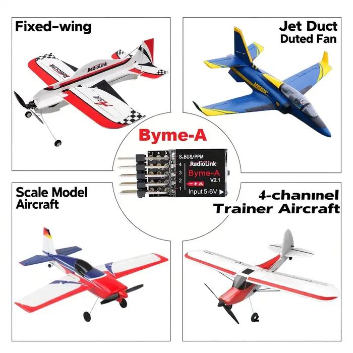 Radiolink Byme-A 4CH - Contrôleur de vol pour drone d'entraînement 3D A560 à aile fixe F3P à quatre canaux - Stabilisation pour modèle réduit d'avion