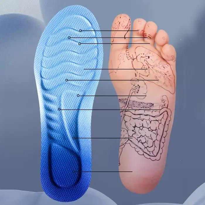 Semelles intérieures de sport pour chaussures, technologie Cloud 4D, semelle en PU, coussin d'absorption des chocs doux et respirant, semelles orthopédiques de course