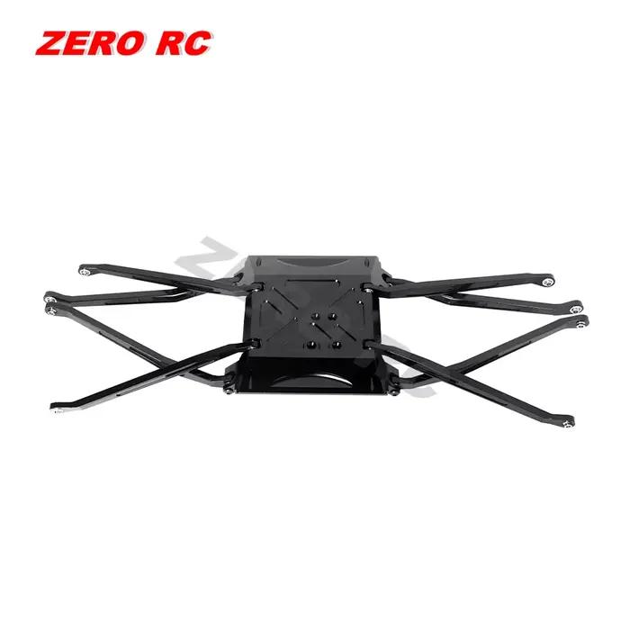 RC-Châssis central en alliage d'aluminium pour camion, enroulement axial, avec 8 bras de tige SUSPEN316LINKAGE, noir, 1/10, 90045, 90018