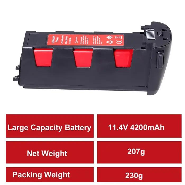 Batterie au lithium rouge pour quadricoptère sans balais, compatible avec Hubsan H117S, batterie numérique pour drone GPS, accessoire de drone avec charge rapide et temps de vol prolongé
