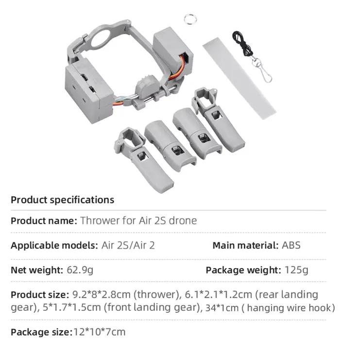 BRDRC système de dérivation pour DJI Air 2S/Mavic Air 2 dispositif de Transport de lanceur d'air avec train d'atterrissage accessoire de livraison longue Distance