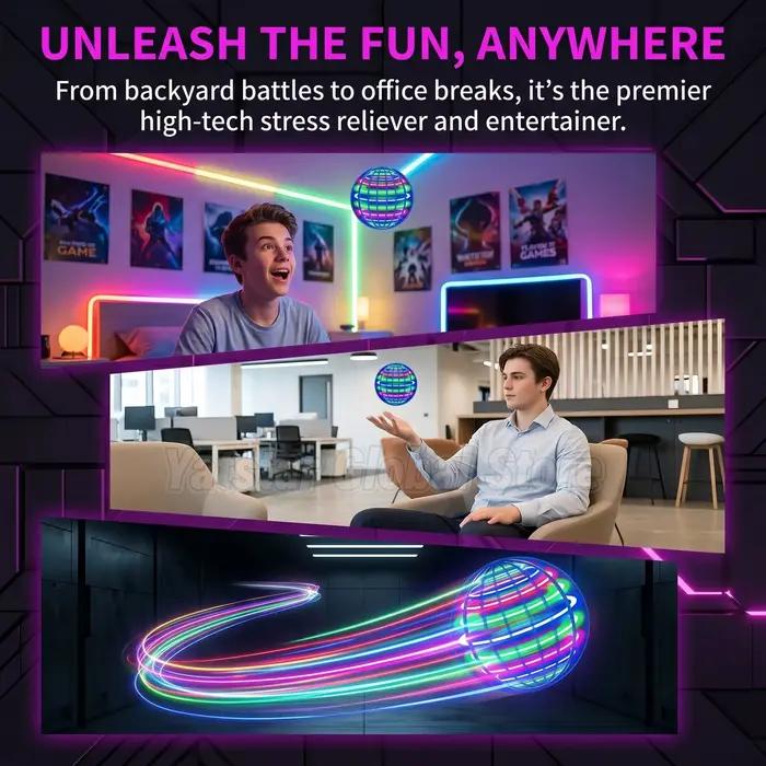 Balle volante magique RC Boomerang Fly Nova Orb Pro Mini Drone Hover Ball avec lumières LED