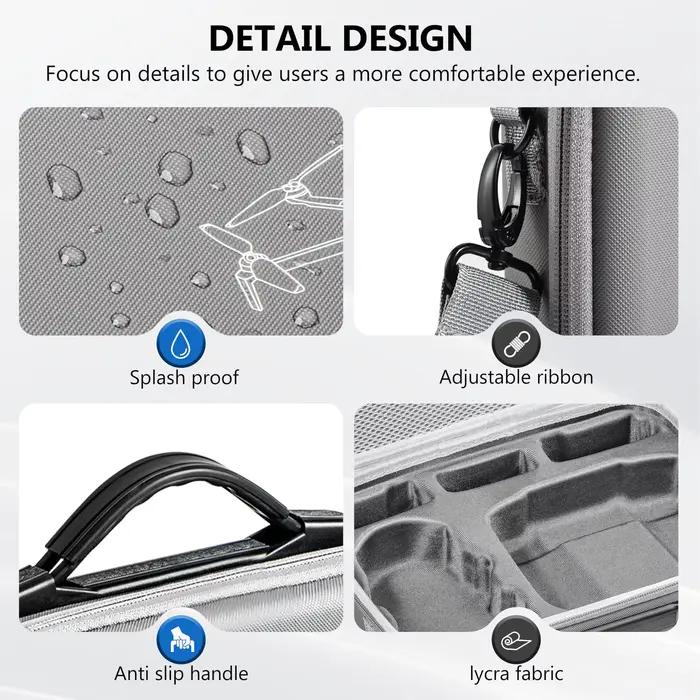 Étui de transport pour DJI Mini 4 Pro Fly More Combo, sac de voyage portable, sac à bandoulière, support pour accessoires RC2 / RC-N2, 3 batteries