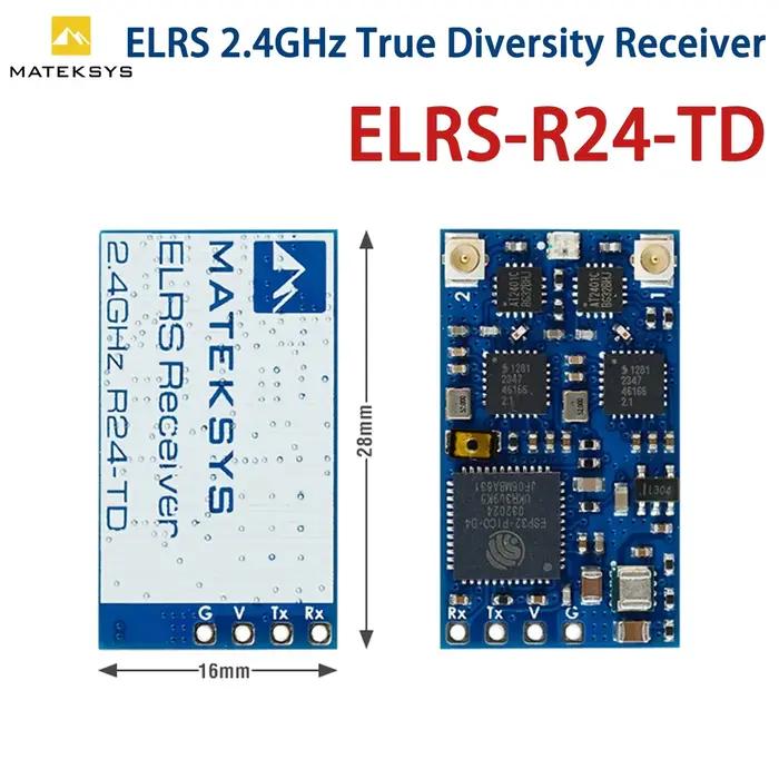 Matek R24-TD MATEKSYS EXPRESSLRS 2.4GHZ VRAI DIVERSITY Récepteur ELRS RX Pour RC FPV Long Rang Racing Drone