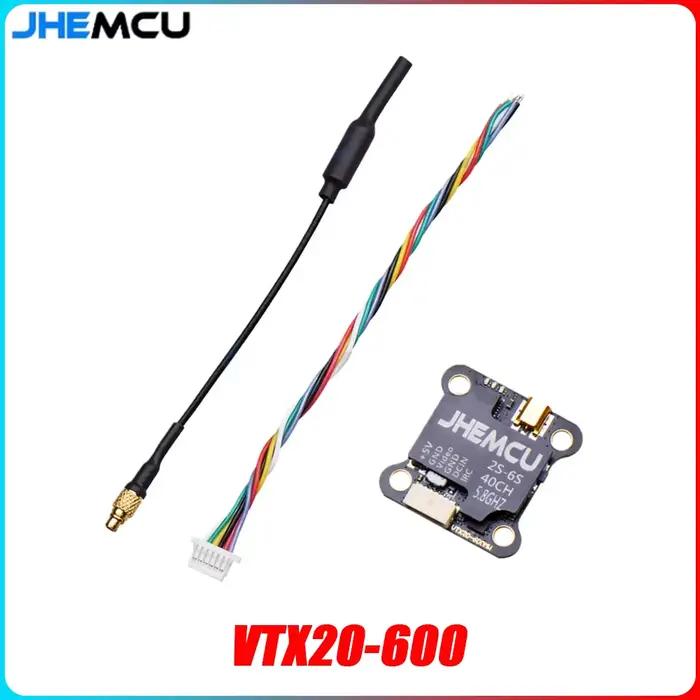 JHEMCU VTX20-600 5.8G 600MW FPV Transmetteur - 20x20 Mini 4 axes Crossover Drone Vidéo TX avec alimentation réglable