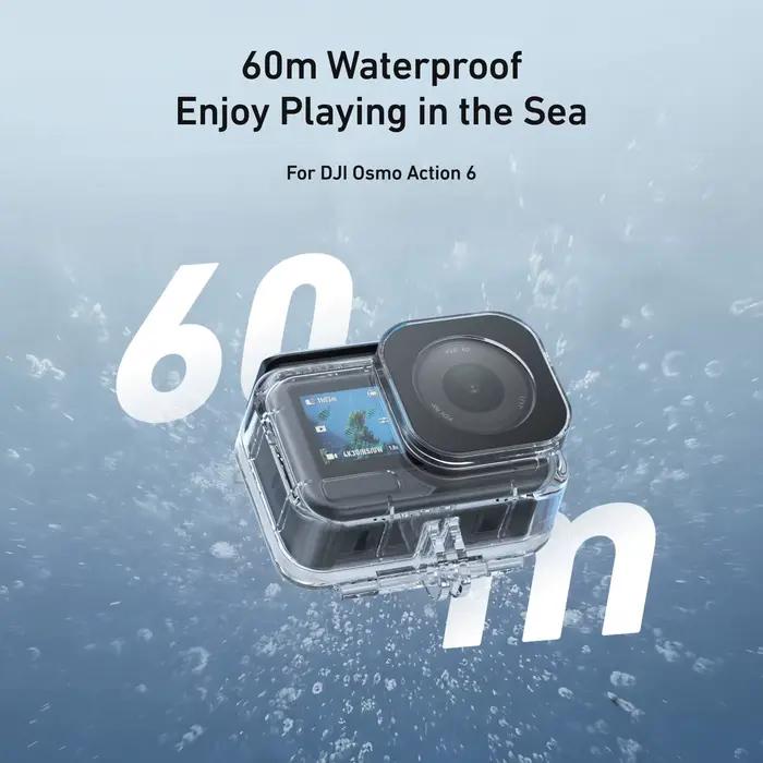 TELESIN boîtier étanche pour DJI OSMO Action 6 sous-marin 60M couvercle