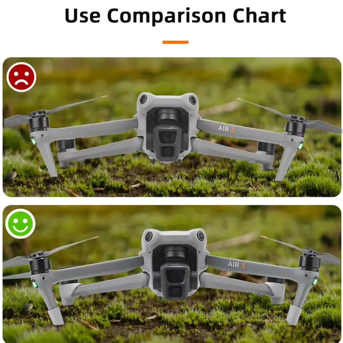 Tapis de train d'atterrissage en silicone souple pour DJI AIR 3/Air 3S Drone Corps Support Jambe Anti-usure Protection Pied Couverture Garde Support Accessoires Occasions Spéciales