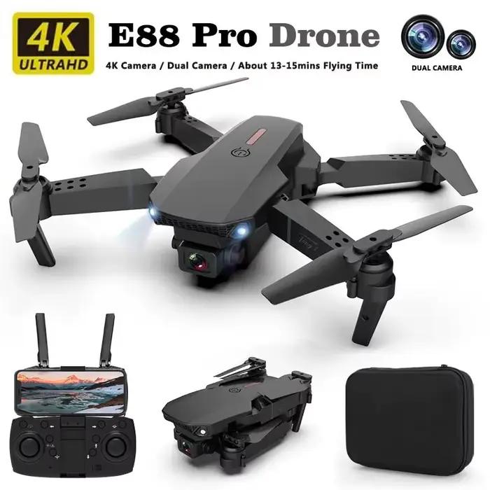 E88pro Drone professionnel Dron flux optique 4k double caméra photographie aérienne avion à quatre axes RC Quadrotor jouets pour enfants