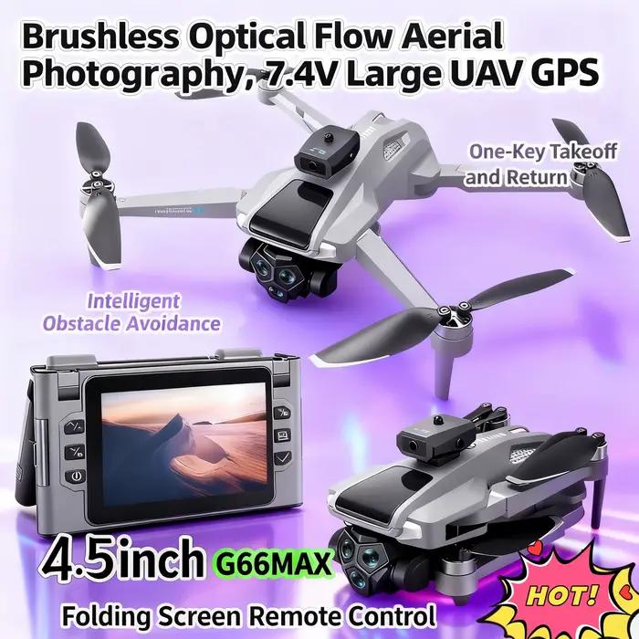 G66 nouveau Drone pliant GPS 4.5 "écran 25 Min batterie 8K caméra de film Position du flux optique avion évitement d'obstacles sans brosse