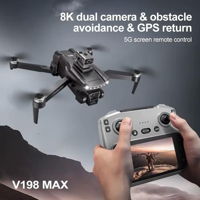 Drone Lenovo V198MAX avec évitement d'obstacles par laser et caméra 8K pour photographie aérienne et vidéos professionnelles occaions spéciales