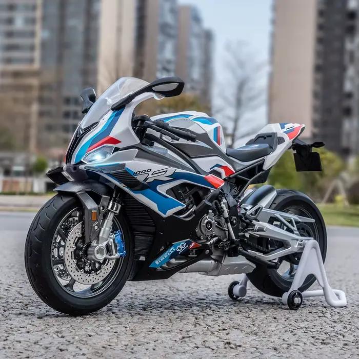 Modèle de moto de course en alliage 1/9 M1000RR S1000RR, moto sportive de rue en métal avec éclairage, collection de jouets, cadeau