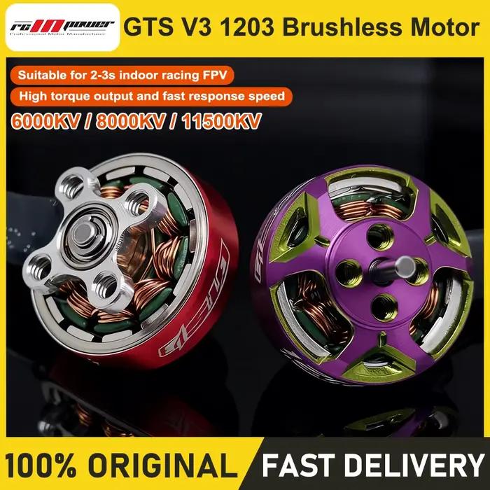 4 pièces/1 pièce Moteur Brushless RCinpower GTS V3 1203 11500KV/8000KV pour la puissance des drones de course