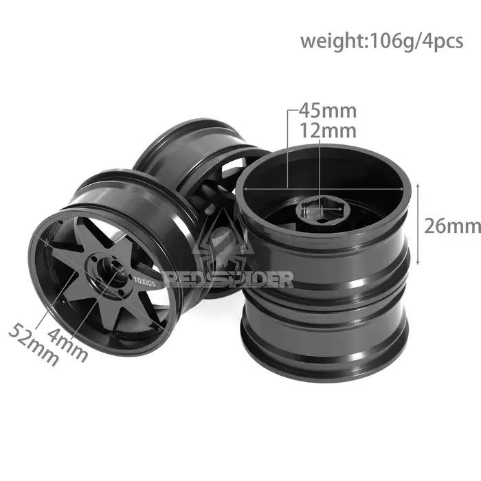 1/10 roues de course RC jantes en métal Hub12mm hexagone pour 1:10 RC sur voiture de route Tamiya TT01 TT02 XV01 XV02 PTG-2 HSP HPI Kyosho