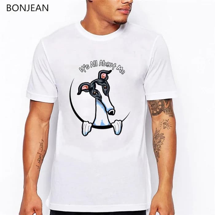 Brindle lévrier imprimé Animal T-Shirt hommes amoureux des chiens t-shirts drôles Homme Harajuku che