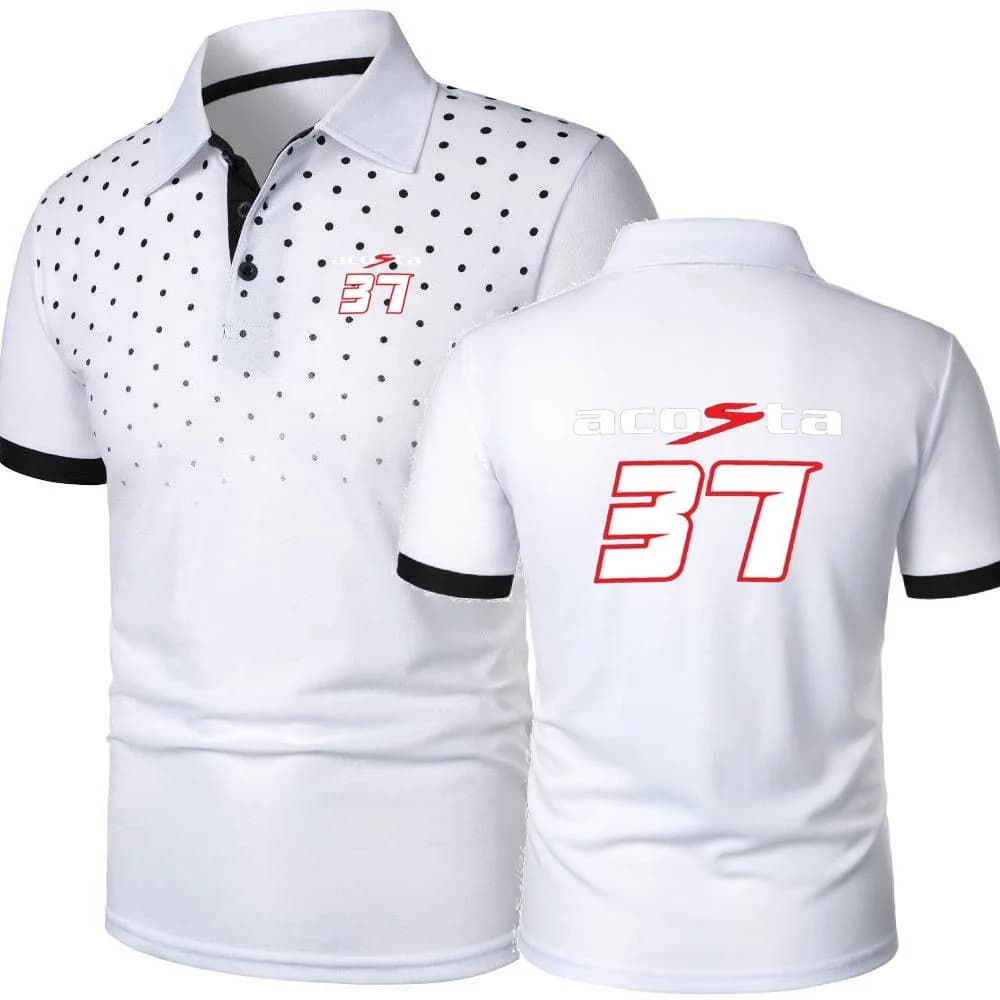 Polos Pedro Acosta 37 moto cavalier course t-shirt à manches courtes passionnés de plein air hommes