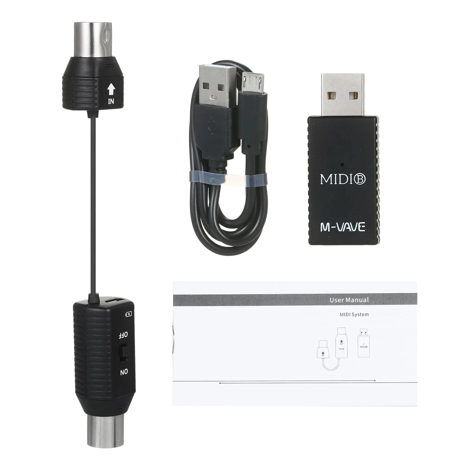 Adaptateur MIDI sans fil M-VAVE MS1 Mini, plug & play, émetteur MIDI portable pour instruments de mu