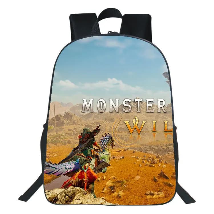 Monster Hunter Wilds Sac à dos imprimé Monster Hunter Wilds Sac à dos pour étudiant