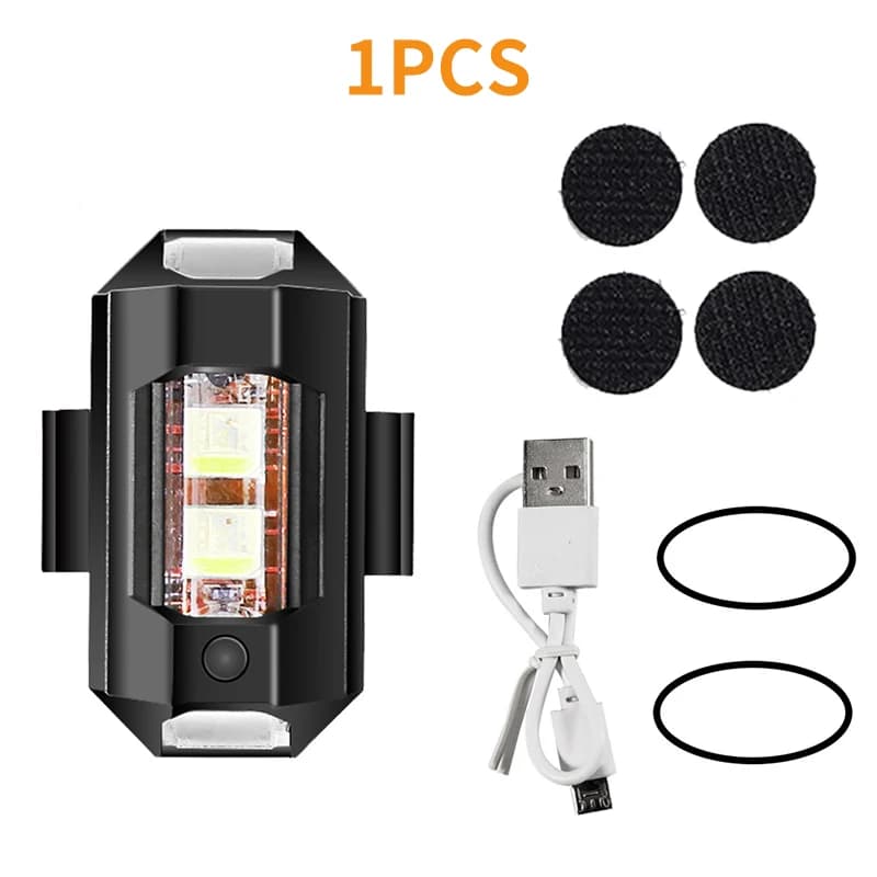 Lumières de moto Drone lumière stroboscopique USB LED Anti-Collision vélo avion nuit volant Mini cli