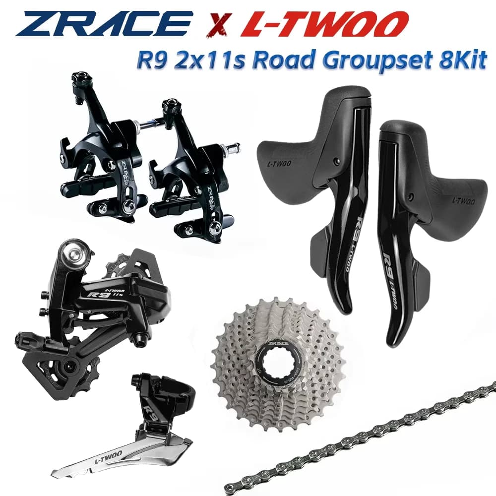 LTWOO R9 2x11 vitesses, 22s Road 8Kit, Frein ZRACE + Cassette + Chaînes + Levier de vitesses + Dérai