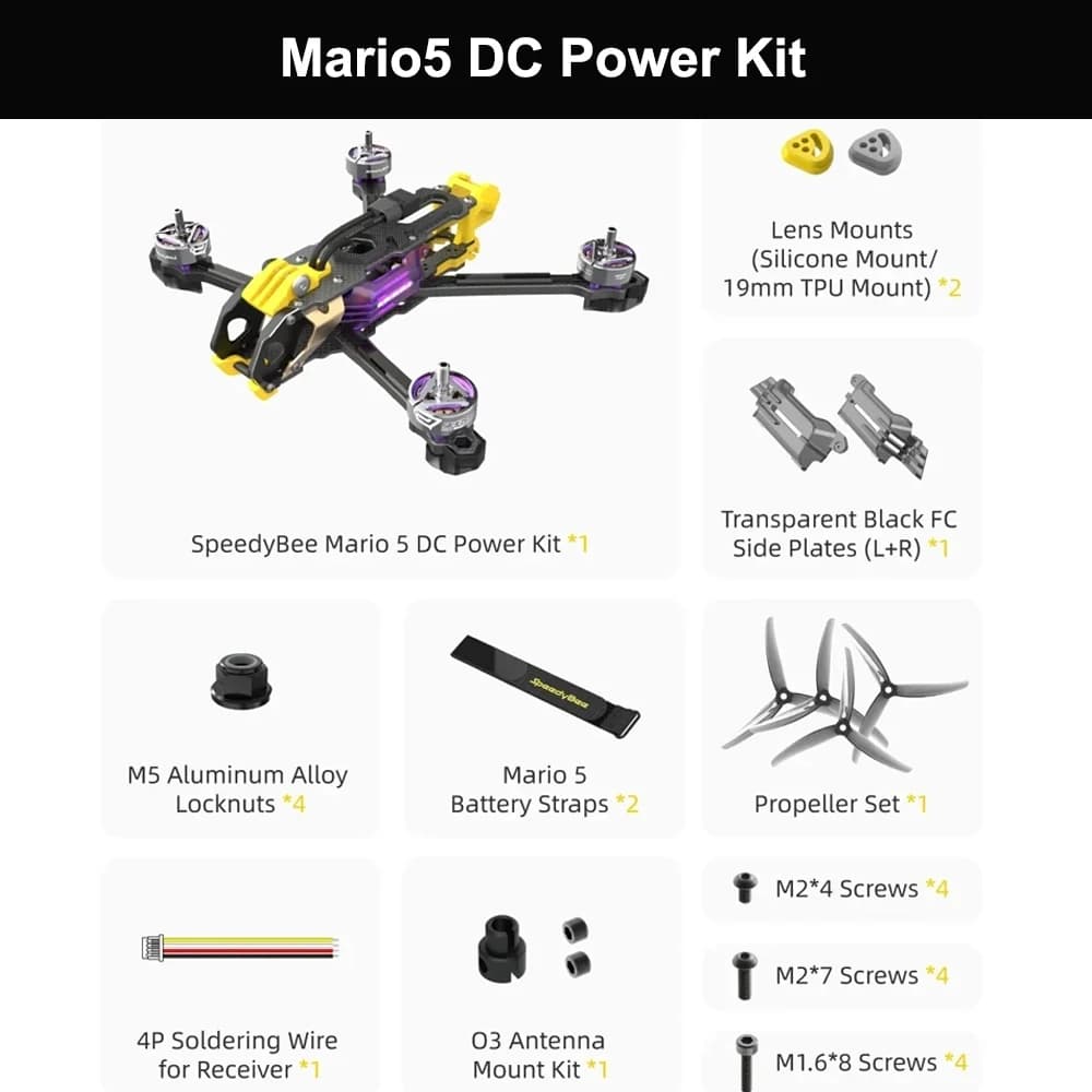 【Déstockage】Kit d'alimentation SpeedyBee Mario 5 DC pour drone de course et freestyle 5 pouces 6S-Li