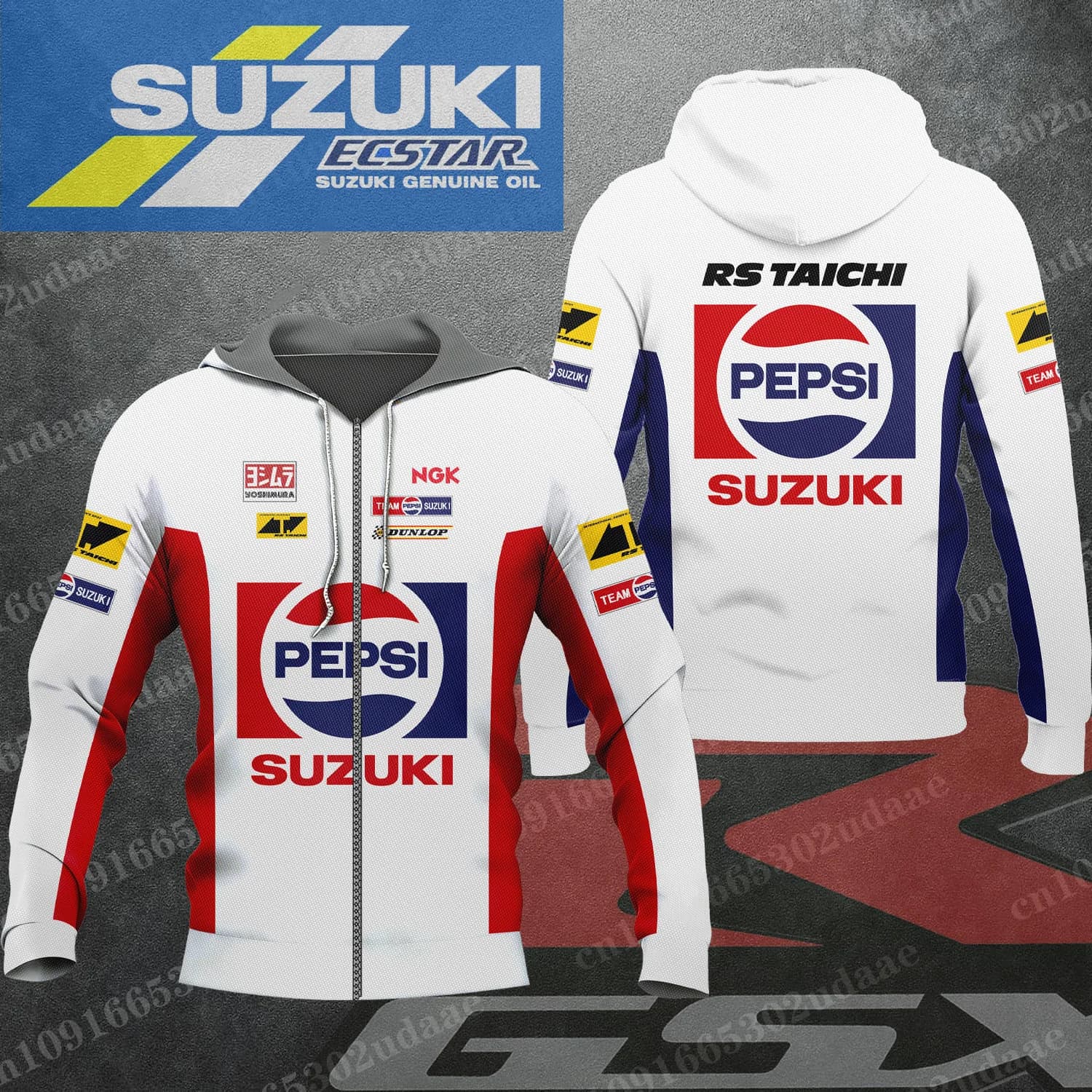Pepsi Suzuki 2026 Nouveau sweat à capuche zippé pour hommes et femmes, pour les passionnés de moto,