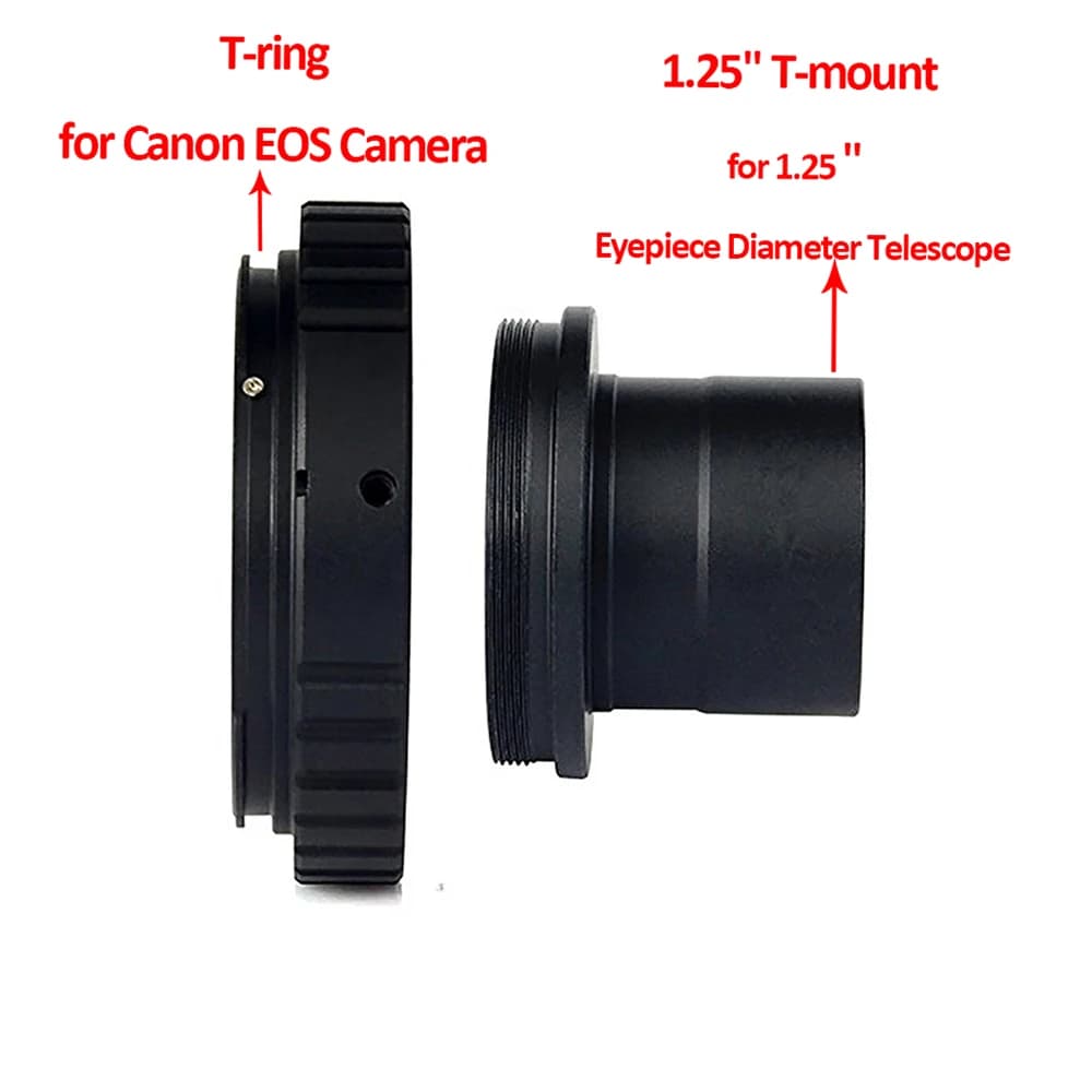 Adaptateur de télescope, anneau en T et M42 à 1.25 pouces, pour appareil photo Sony A/Canon EF/Nikon