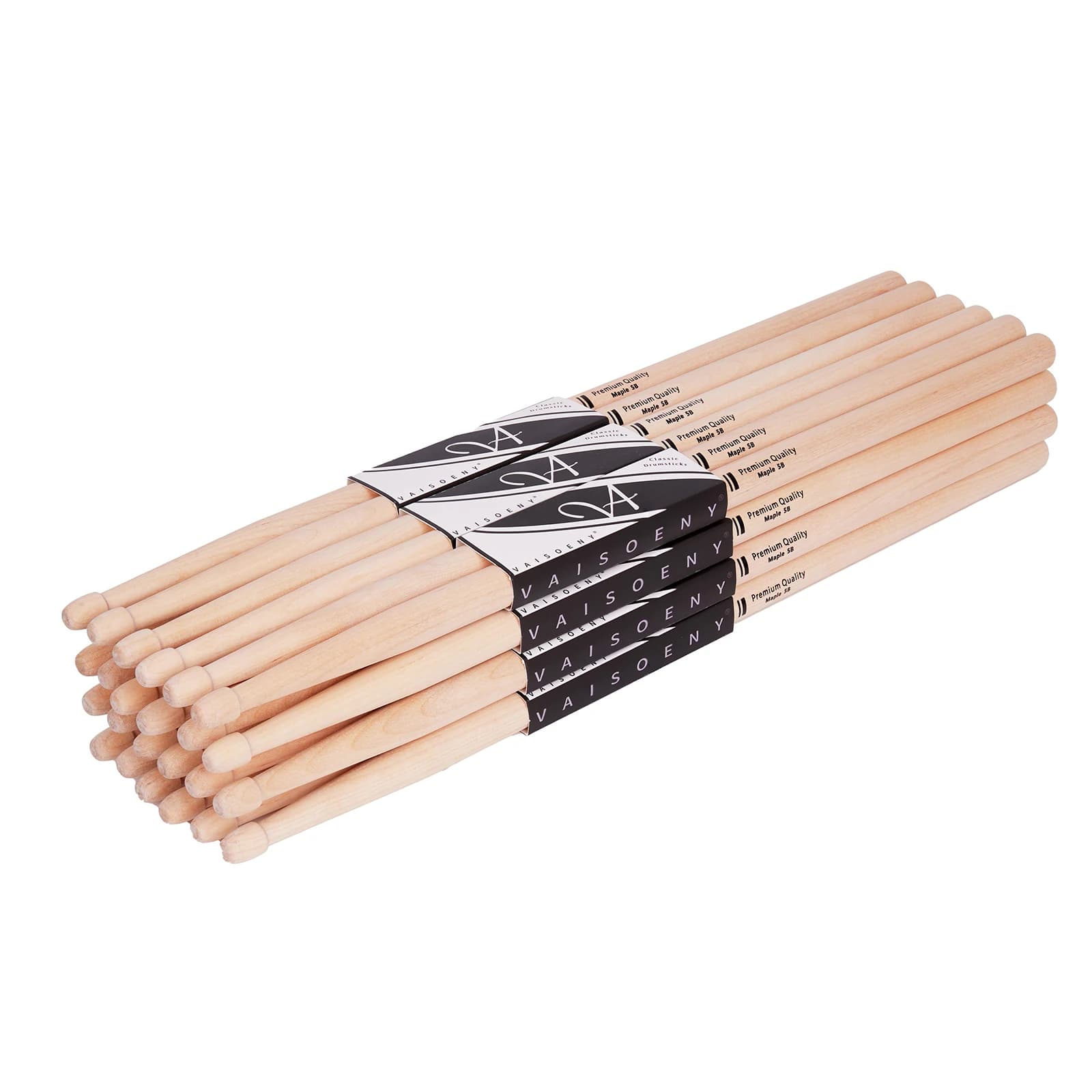 12 paires de baguettes de batterie en bois d'érable 2B/5B, prise en main facile pour débutants, puis
