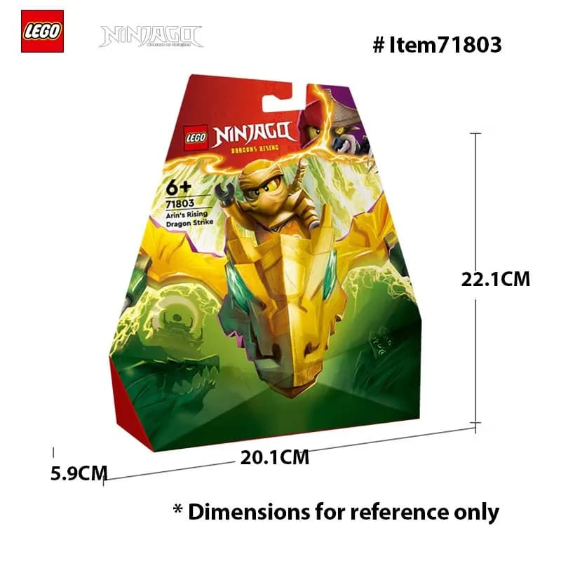 LEGO 71803 NINJAGO Arin's Rising Dragon Strike Toy, ensemble de jeu de figurines d'action Ninja avec