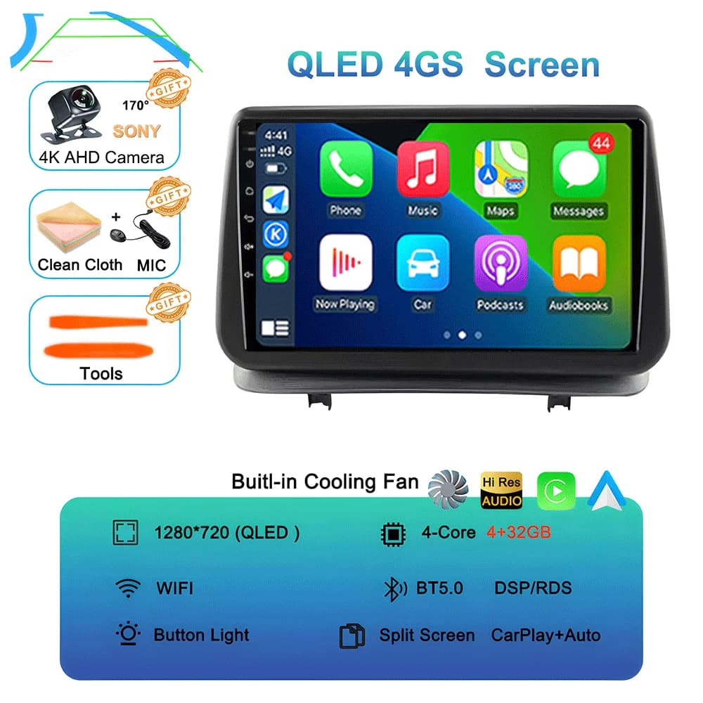 Lecteur vidéo Android16 Carplay pour Renault Clio 3 Clio3 2005 2006 2007 2008 2009 - 2014 Autoradio