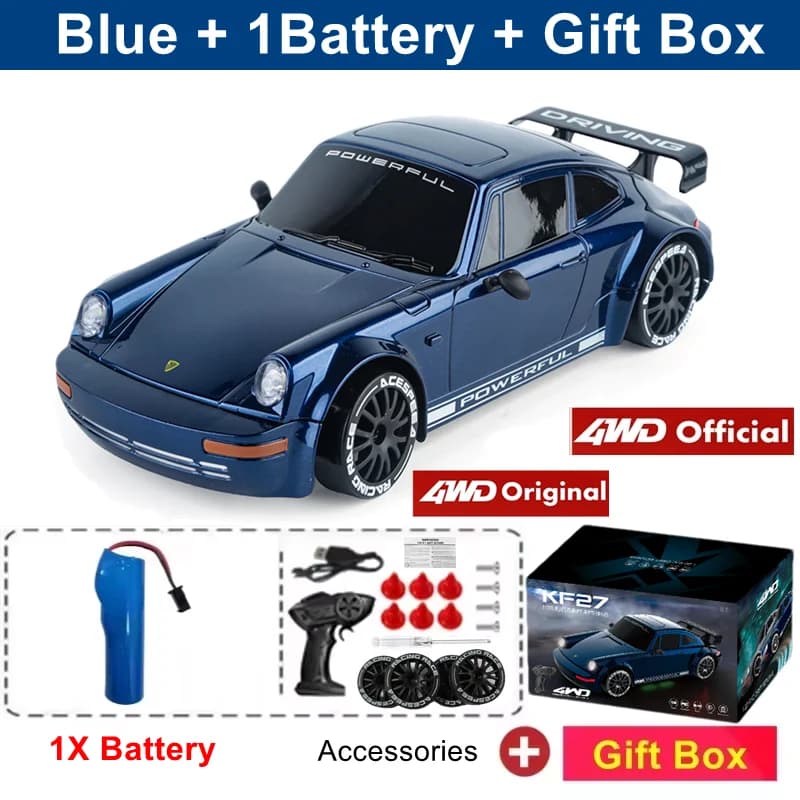 Voiture de course RC 4WD Drift avec lumière LED, haute vitesse 2.4G, Radio télécommande 4x4, voiture