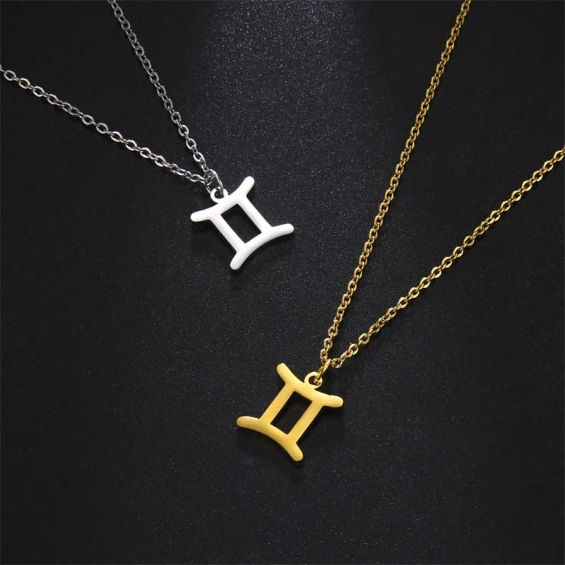 12 Constellation pendentif colliers pour femmes fille bélier capricorne taureau collier chaînes ras 